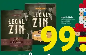 Coop 365 Legal Zin i boks tilbud