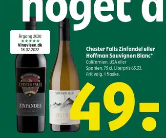 Coop 365 Chester Falls Zinfandel eller Hoffman Sauvignon Blanc tilbud