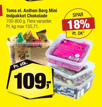 Calle Toms el. anthon berg mini indpakket chokolade tilbud