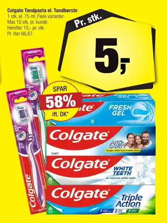 Calle Colgate tandpasta el. tandbørste tilbud