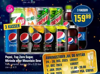 Otto Duborg Pepsi, 7up zero sugar, mirinda eller mountain dew tilbud