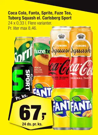 Calle Coca cola, fanta, sprite, fuze tea, tuborg squash el. carlsberg sport tilbud