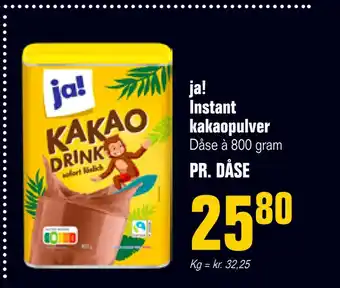 Otto Duborg Ja! instant kakaopulver tilbud