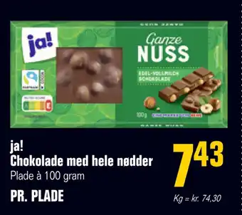 Otto Duborg Ja! chokolade med hele nødder tilbud