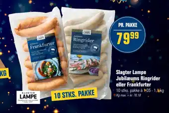Otto Duborg Slagter lampe jubilæums ringrider eller frankfurter tilbud
