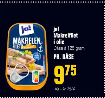 Otto Duborg Ja! makrelfilet i olie tilbud