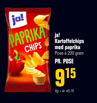 Otto Duborg Ja! kartoffelchips med paprika tilbud