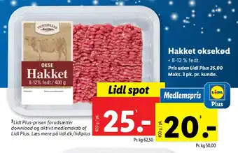 Lidl Hakket oksekød tilbud
