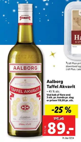 Lidl Aalborg taffel akvavit tilbud