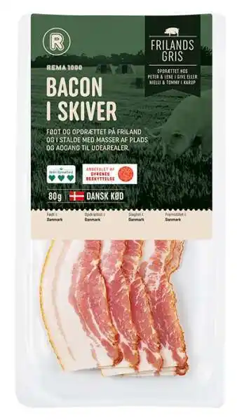 REMA 1000 Bacon skiver, 80 g tilbud