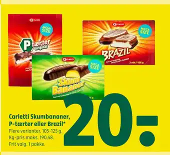 Coop 365 Carletti skumbananer, p-tærter eller brazil tilbud