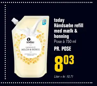 Otto Duborg Today håndsæbe refill med mælk & honning tilbud