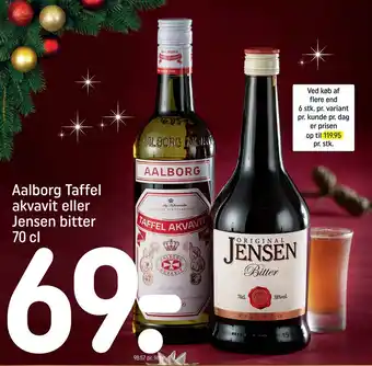 REMA 1000 Aalborg taffel akvavit eller jensen bitter tilbud