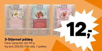 Kvickly 3-Stjernet pålæg tilbud