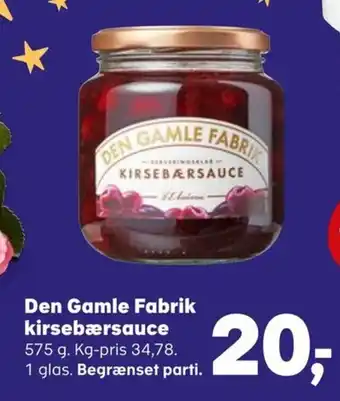 Den Gamle Fabrik kirsebærsauce