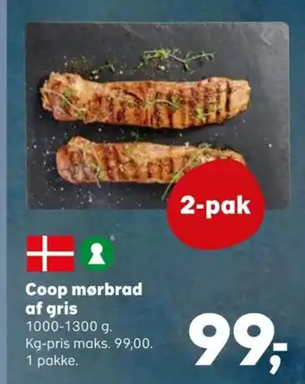 Kvickly Coop mørbrad af gris tilbud