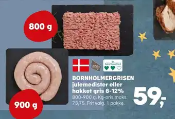 Kvickly BORNHOLMERGRISEN julemedister eller hakket gris 8-12% tilbud