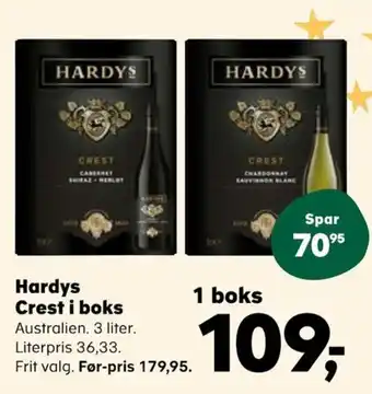 Kvickly Hardys Crest i boks tilbud