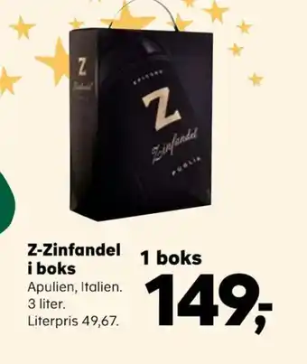 Kvickly Z-Zinfandel i boks tilbud