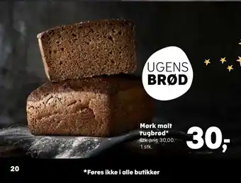 Kvickly Mørk malt rugbrød* tilbud