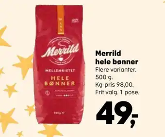 Kvickly Merrild hele bønner tilbud