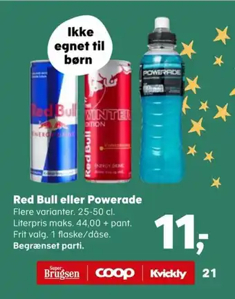 Kvickly Red Bull eller Powerade tilbud