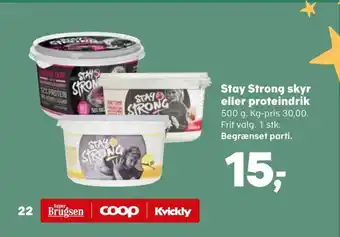 Kvickly Stay Strong skyr eller proteindrik tilbud