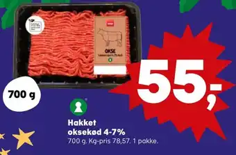 Kvickly Hakket oksekød 4-7% tilbud