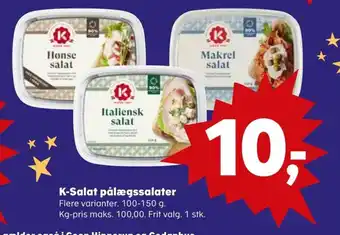 Kvickly K-Salat pålægssalater tilbud