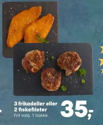 SuperBrugsen 3 frikadeller eller 2 fiskefileter tilbud
