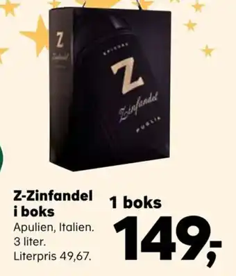 SuperBrugsen Z-Zinfandel i boks tilbud