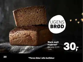 SuperBrugsen Mørk malt rugbrød* tilbud
