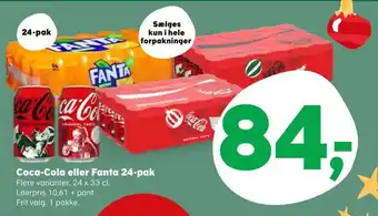 SuperBrugsen Coca-Cola eller Fanta 24-pak tilbud