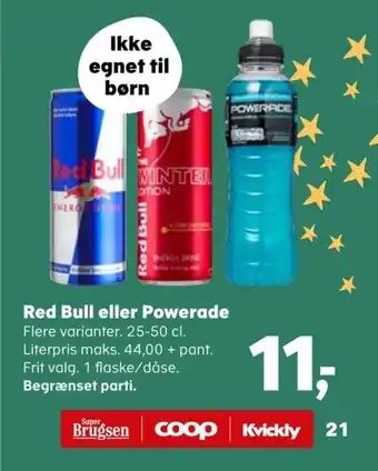 SuperBrugsen Red Bull eller Powerade tilbud