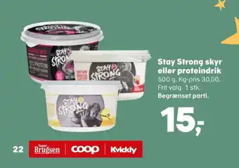 SuperBrugsen Stay Strong skyr eller proteindrik tilbud