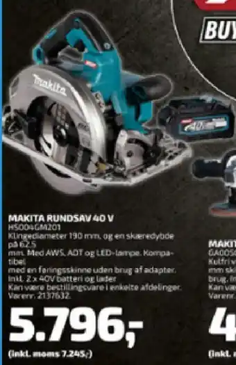 Davidsen MAKITA RUNDSAV 40 V tilbud
