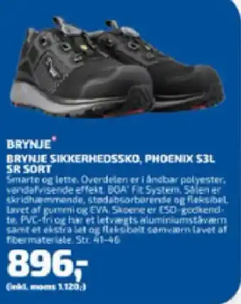 Davidsen BRYNJE SIKKERHEDSSKO, PHOENIX S3L SR SORT tilbud