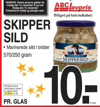 ABC Lavpris Skipper sild tilbud