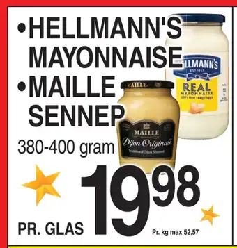 ABC Lavpris Hellmann's mayonnaise, maille sennep tilbud