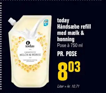 Poetzsch Padborg Today håndsæbe refill med mælk & honning tilbud