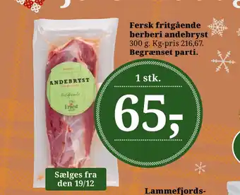 Dagli'Brugsen Fersk fritgående berberi andebryst tilbud