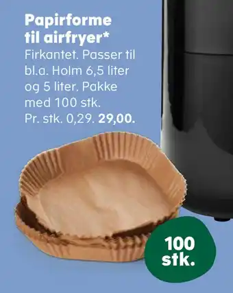 Kvickly Papirforme til airfryer tilbud