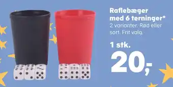 Raflebæger med 6 terninger