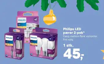 SuperBrugsen Philips led pærer 2-pak tilbud