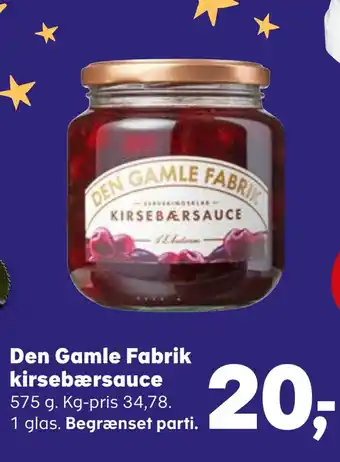 Den gamle fabrik kirsebærsauce