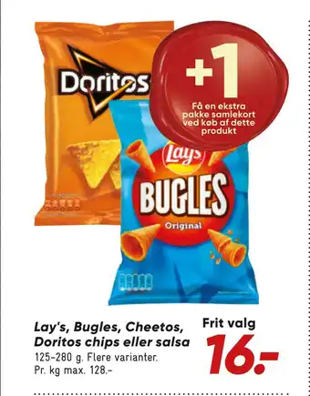 Bilka Lay's, bugles, cheetos, doritos chips eller salsa tilbud
