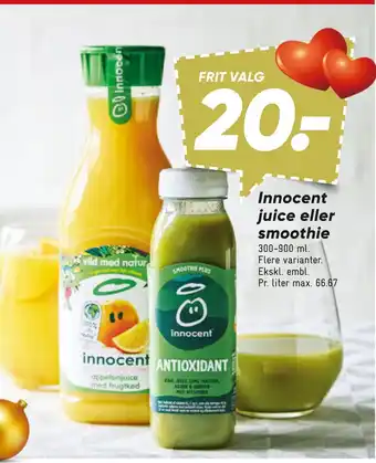 Bilka Innocent juice eller smoothie tilbud