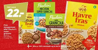 Bilka Fras morgenmad eller paulun's super granola tilbud