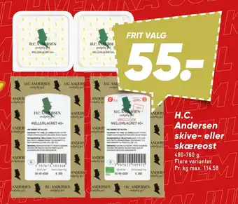 Bilka H.c. andersen skive- eller skæreost tilbud