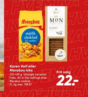 Bilka Karen volf eller marabou kiks tilbud